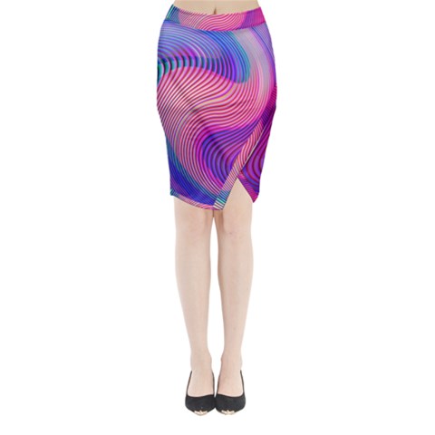 Swirl Twirl Design Pattern Purple Midi Wrap Pencil Skirt from ArtsNow.com