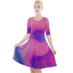 Quarter Sleeve A-Line Dress 