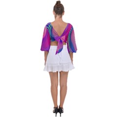 Tie Back Butterfly Sleeve Chiffon Top 