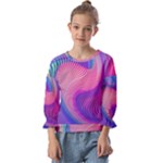 Swirl Twirl Design Pattern Purple Kids  Cuff Sleeve Top