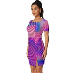 Fitted Knot Split End Bodycon Dress 