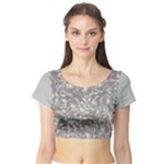 Fantasy floral random pattern Short Sleeve Crop Top