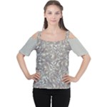 Fantasy floral random pattern Cutout Shoulder T-Shirt