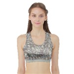 Fantasy floral random pattern Sports Bra with Border