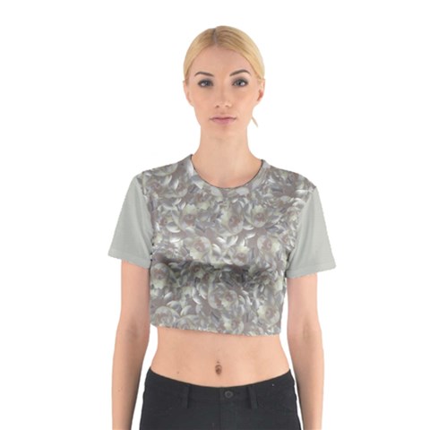 Fantasy floral random pattern Cotton Crop Top from ArtsNow.com