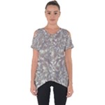 Fantasy floral random pattern Cut Out Side Drop T-Shirt