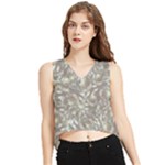 Fantasy floral random pattern V-Neck Cropped Tank Top