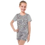 Fantasy floral random pattern Kids  Mesh T-Shirt and Shorts Set