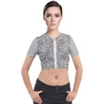 Fantasy floral random pattern Short Sleeve Cropped Jacket