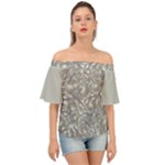 Fantasy floral random pattern Off Shoulder Short Sleeve Top