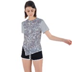 Fantasy floral random pattern Asymmetrical Short Sleeve Sports T-Shirt