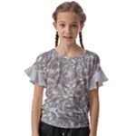 Fantasy floral random pattern Kids  Cut Out Flutter Sleeves