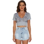 Fantasy floral random pattern V-Neck Crop Top