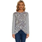 Fantasy floral random pattern Long Sleeve Crew Neck Pullover Top