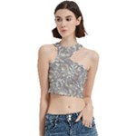 Fantasy floral random pattern Cut Out Top