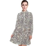 Fantasy floral random pattern Long Sleeve Chiffon Shirt Dress