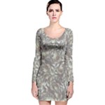 Fantasy floral random pattern Long Sleeve Velvet Bodycon Dress