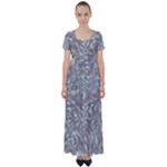 Fantasy floral random pattern High Waist Short Sleeve Maxi Dress