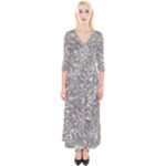 Fantasy floral random pattern Quarter Sleeve Wrap Maxi Dress