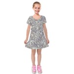 Fantasy floral random pattern Kids  Short Sleeve Velvet Dress