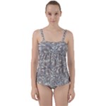 Fantasy floral random pattern Twist Front Tankini Set