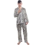 Fantasy floral random pattern Men s Long Sleeve Satin Pajamas Set