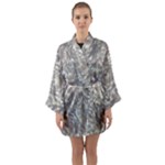 Fantasy floral random pattern Long Sleeve Satin Kimono