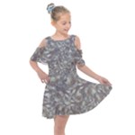 Fantasy floral random pattern Kids  Shoulder Cutout Chiffon Dress