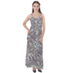 Fantasy floral random pattern Sleeveless Velour Maxi Dress