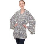 Fantasy floral random pattern Long Sleeve Velvet Kimono 