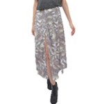 Fantasy floral random pattern Velour Split Maxi Skirt