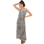 Fantasy floral random pattern V-Neck Chiffon Maxi Dress