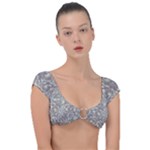 Fantasy floral random pattern Cap Sleeve Ring Bikini Top