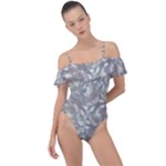 Fantasy floral random pattern Frill Detail One Piece Swimsuit