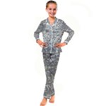 Fantasy floral random pattern Kids  Satin Long Sleeve Pajamas Set