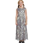 Fantasy floral random pattern Kids  Satin Sleeveless Maxi Dress