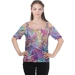 Melting patterns Cutout Shoulder T-Shirt