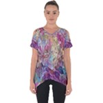 Melting patterns Cut Out Side Drop T-Shirt