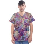 Melting patterns Men s V-Neck Scrub Top