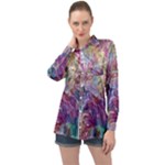 Melting patterns Long Sleeve Satin Shirt