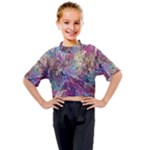 Melting patterns Kids Mock Neck T-Shirt