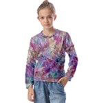 Melting patterns Kids  Long Sleeve T-Shirt with Frill 