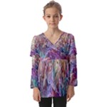 Melting patterns Kids  V Neck Casual Top