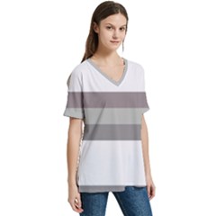 V-Neck Split Shoulder Casual T-Shirt 