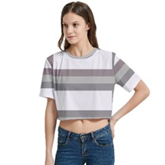 Women s Round Neck Short Sleeve Crop Top 