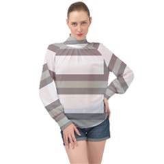 High Neck Long Sleeve Chiffon Top 