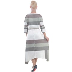 Quarter Sleeve Wrap Front Maxi Dress 