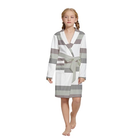 Minimal Mixed Abstract Lines Print Copia Kids  Long Sleeve Velvet Lounge Robe from ArtsNow.com