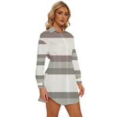 Womens Long Sleeve Shirt Dress 