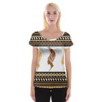 African Women Pattern Seamless Style Cap Sleeve Top